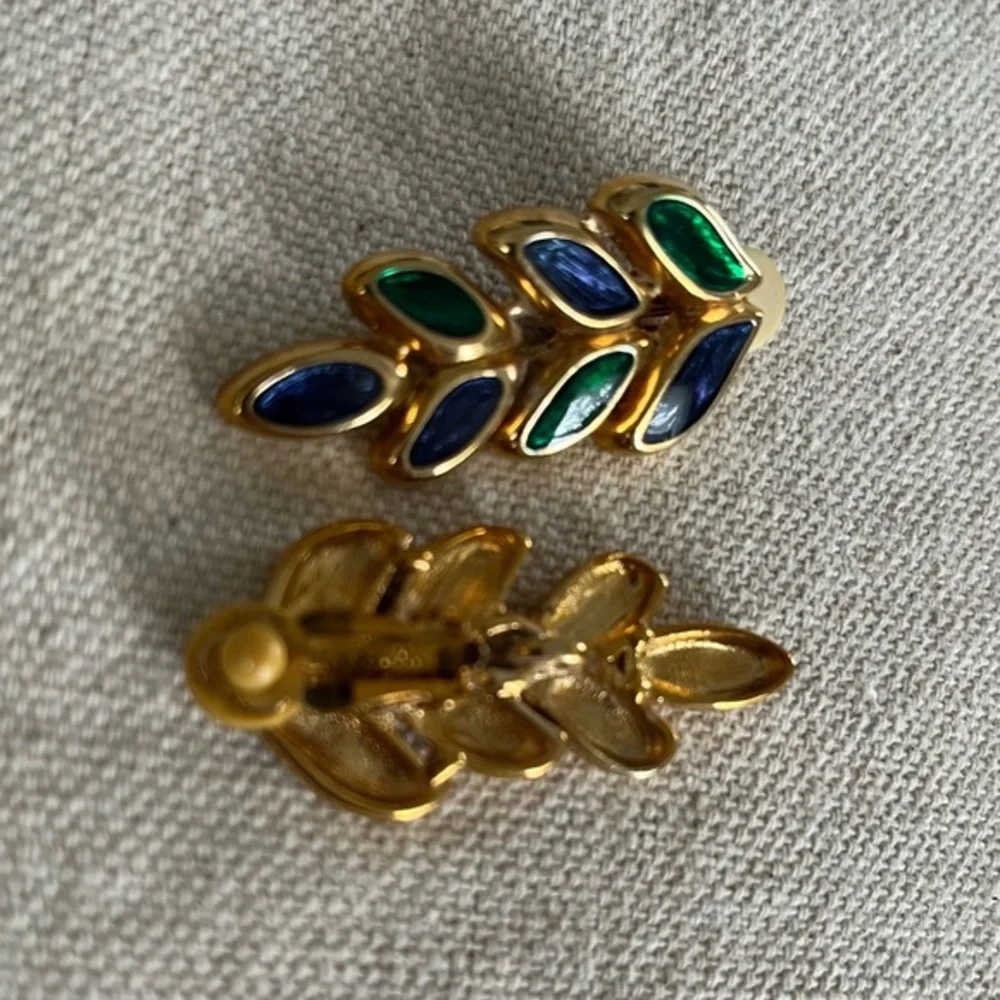 Erwin Pearl Vintage Enamel‎ Drop Earrings